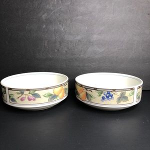 2 Mikasa Intaglio Garden Harvest 6 3/8” Soup Bowls